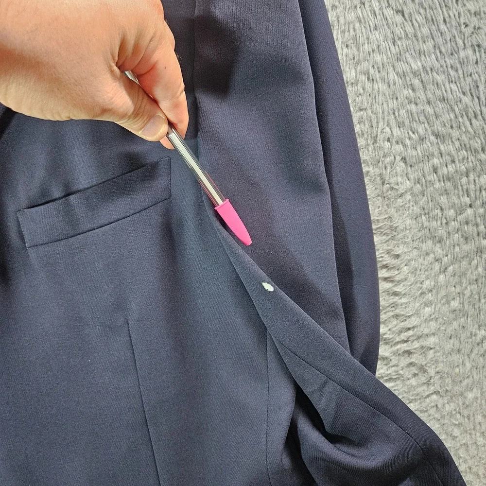 Canali Proposta 44L UK 54L 100% Wool Suit‎ Blazer Jacket Men Dark Navy - Flaw